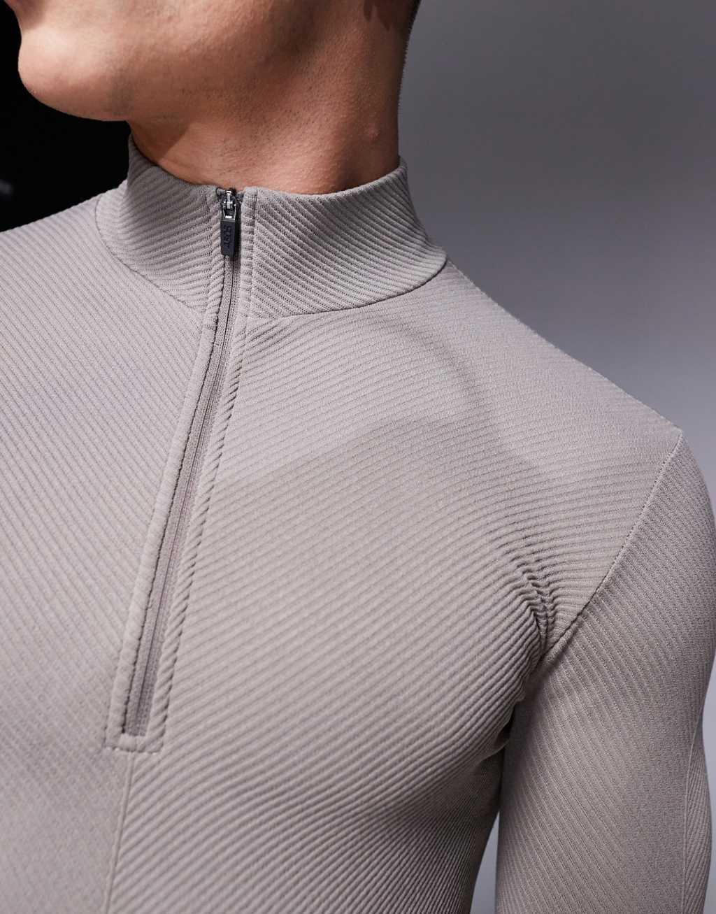 ASOS 4505 Ski seamless thermal base layer 1/4 zip top in clay Product Image