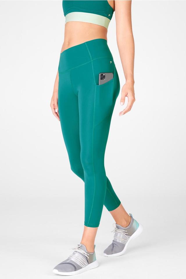 Fabletics Oasis High-Waisted 7/8 Legging Womens green Size XXS Product Image