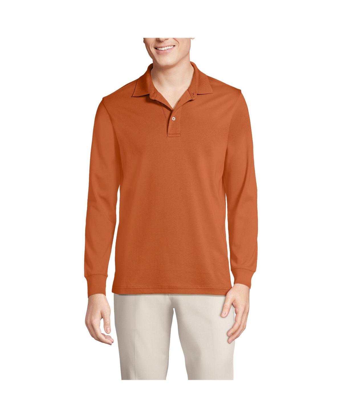 Lands End Mens Big & Tall Long Sleeve Supima Interlock Polo Shirt Product Image