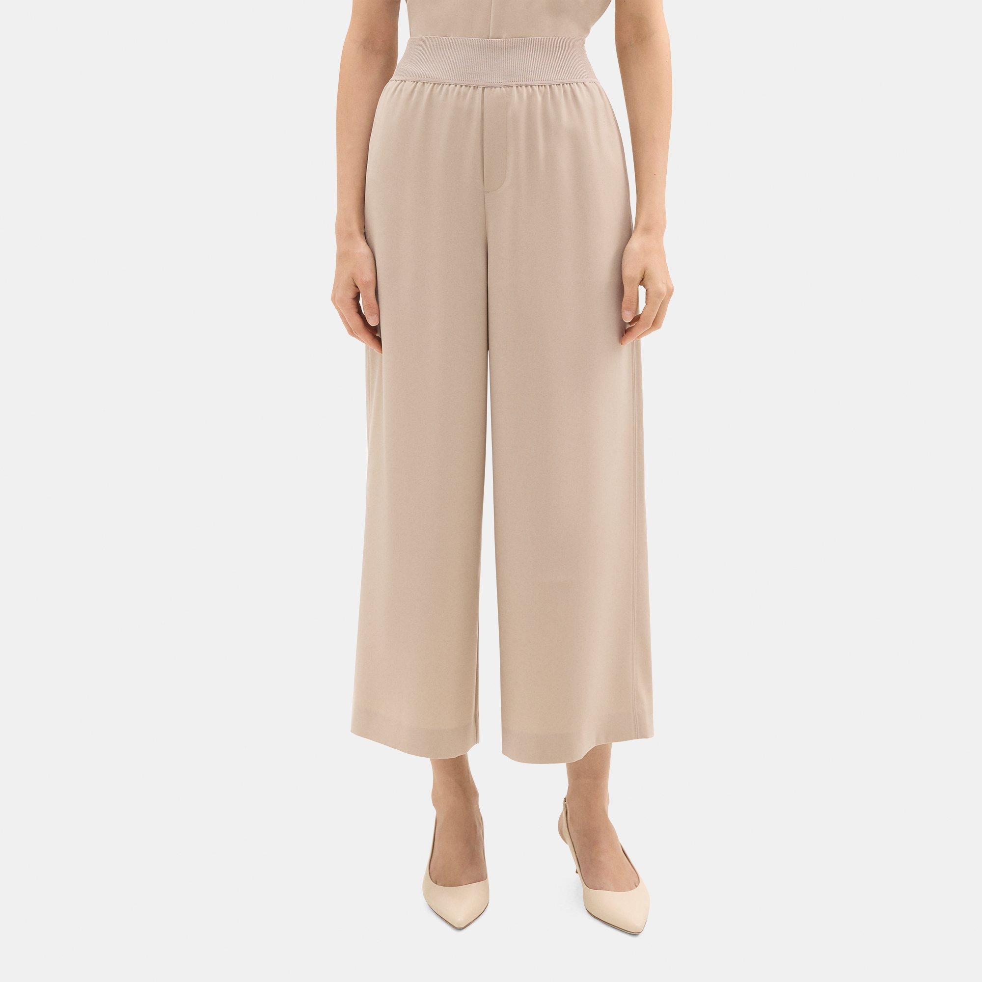 Crepe Cropped Pull-On Pant | Theory Outlet Product Image