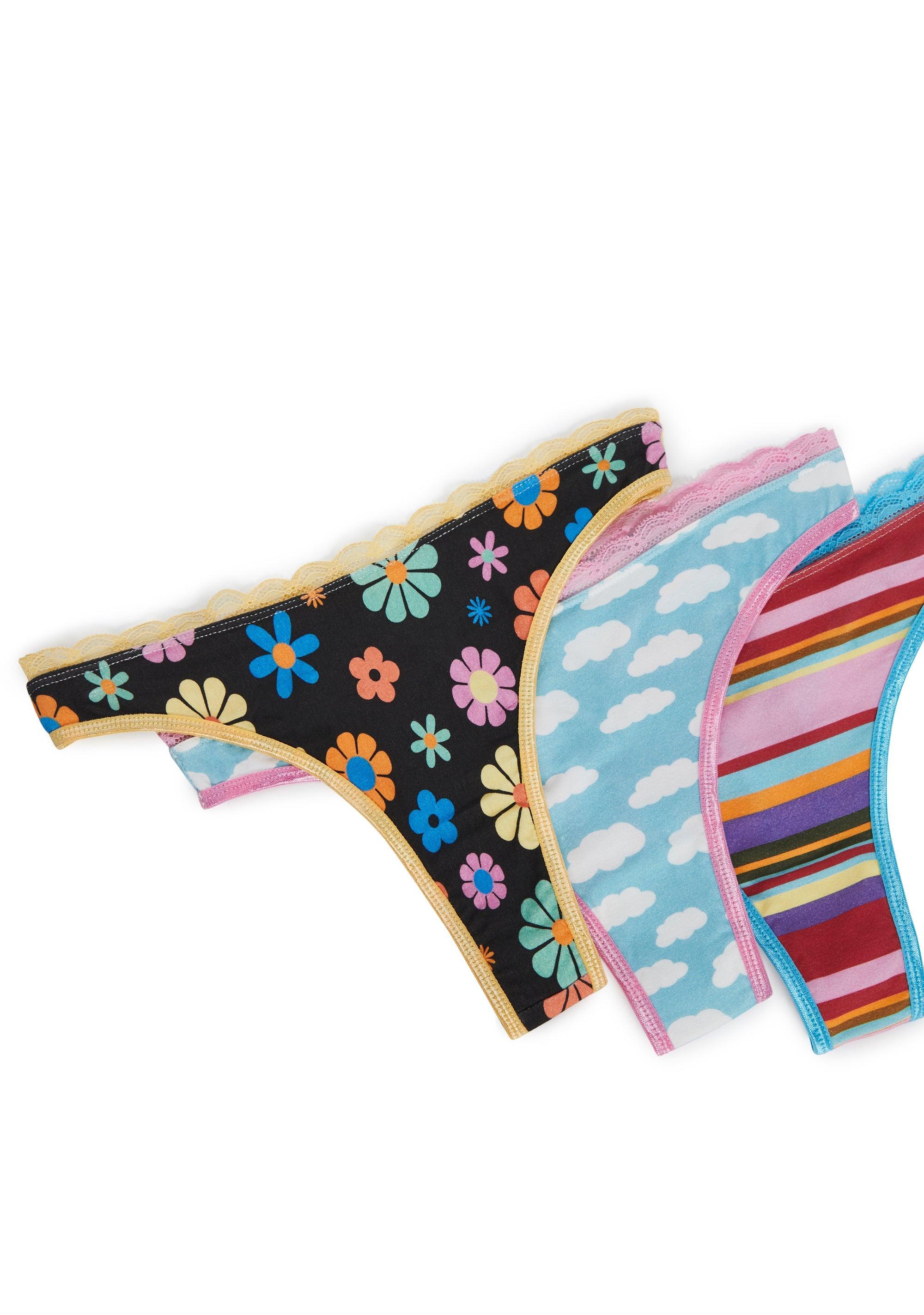 Delia's Printed Thong Panty Pack - Multi Product Image