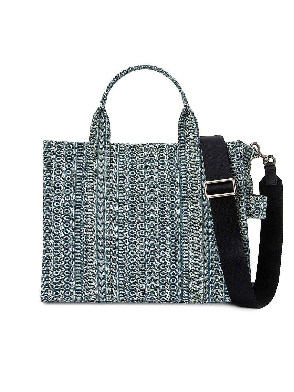 Marc Jacobs The Washed Monogram Denim Medium Tote Bag Product Image