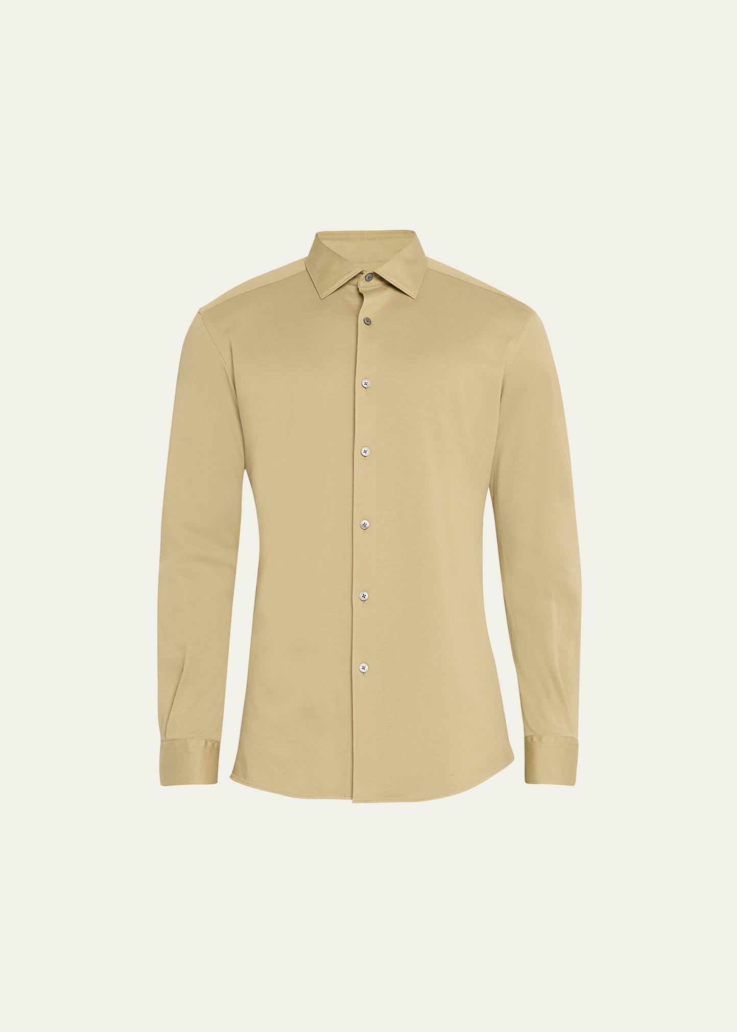 Mens Cotton Jersey Casual Button-Down Shirt Product Image