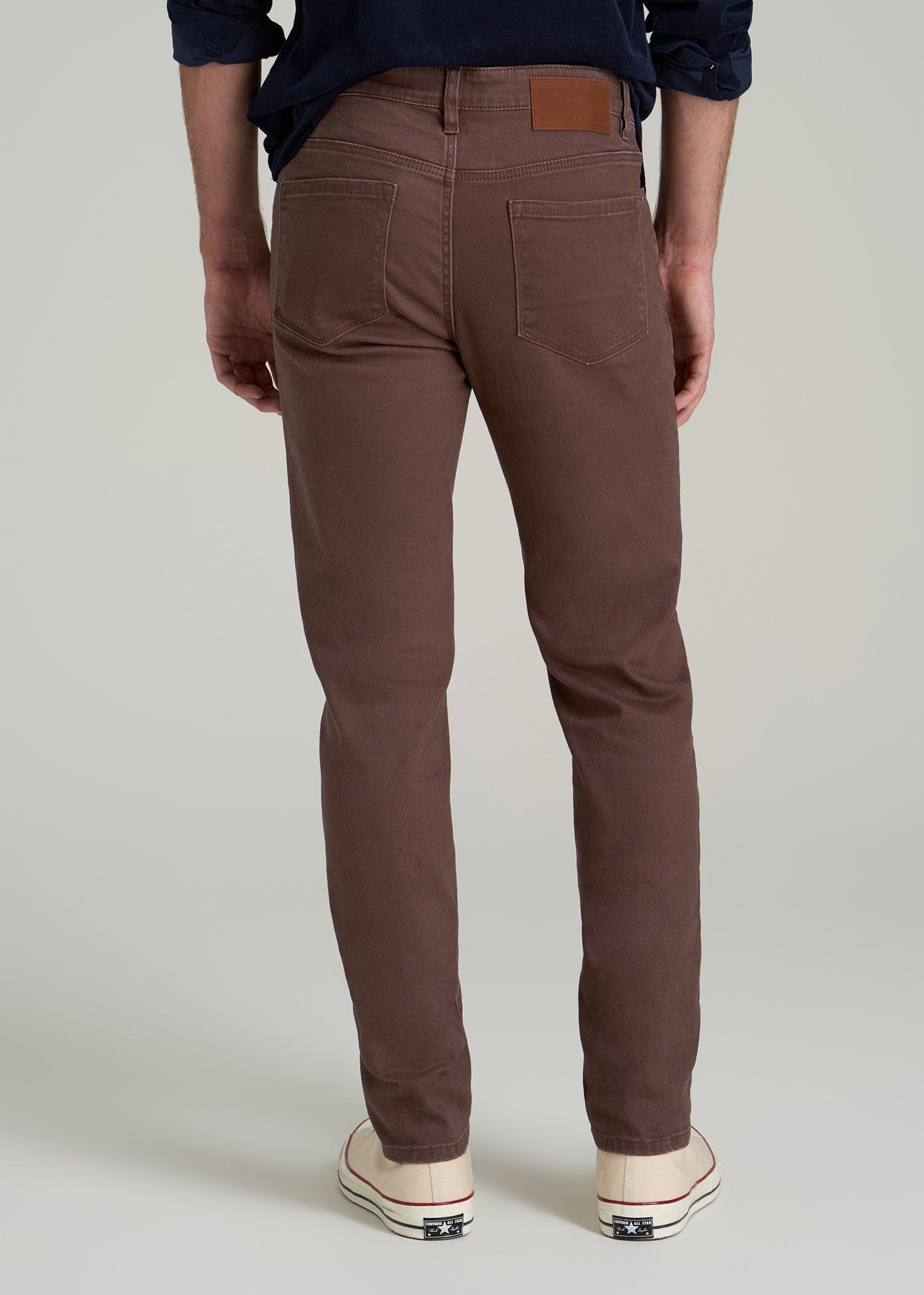 Dylan Slim Fit Colored Jeans for Tall Men in Dark Toffee Male Product Image