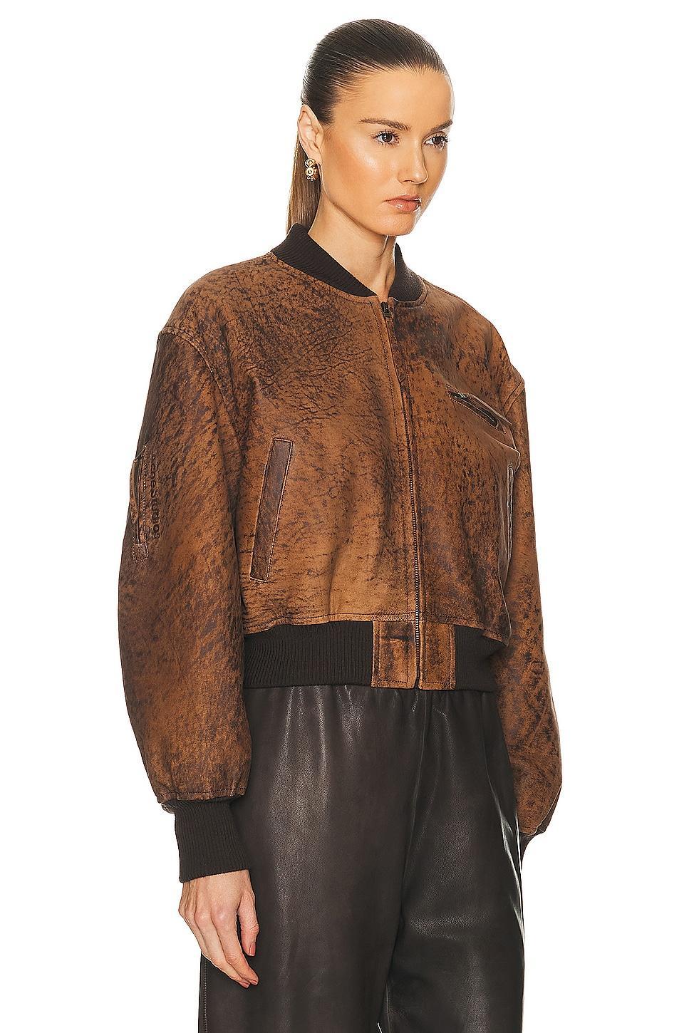 Acne Studios Crop Leather Jacket Product Image