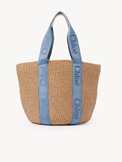 Large Woody tote bag in natural fibers Product Image