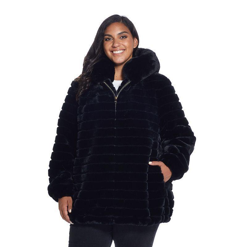 Gallery Hooded Faux Fur Jacket Product Image