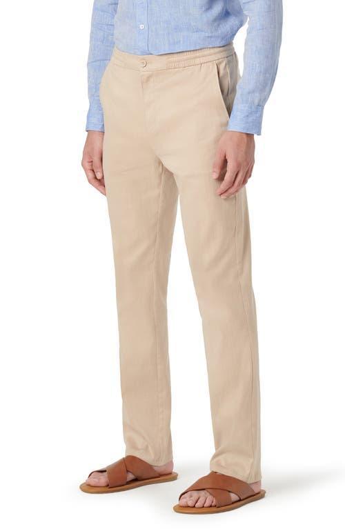 Mens Linen & Cotton Elasticized Straight-Leg Pants Product Image