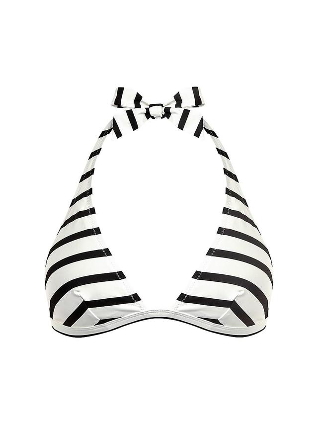 Womens Striped Halter Bikini Top Product Image