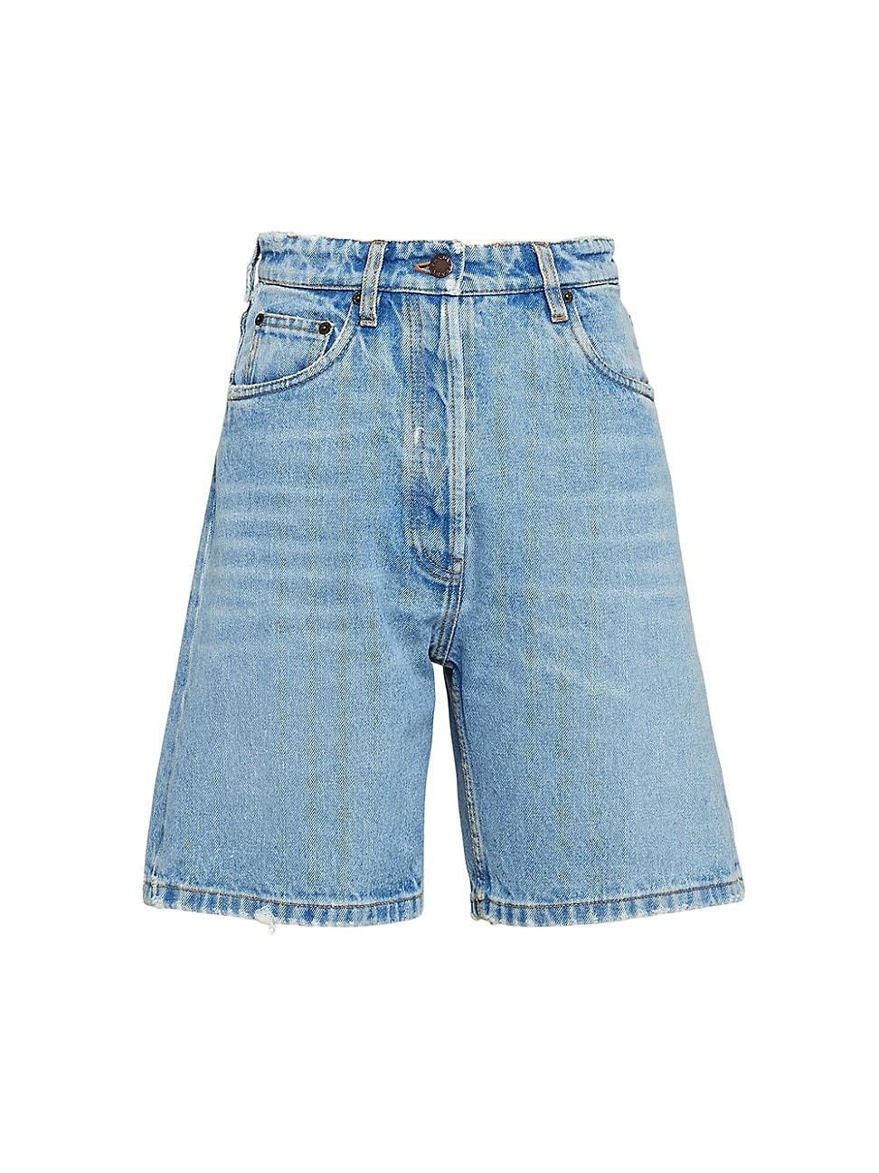 Womens Denim Bermuda Shorts Product Image