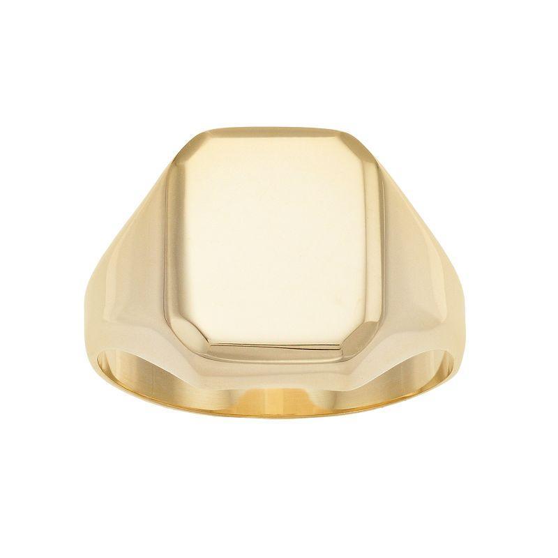 14k Gold Rectangular Signet Ring, Womens Product Image