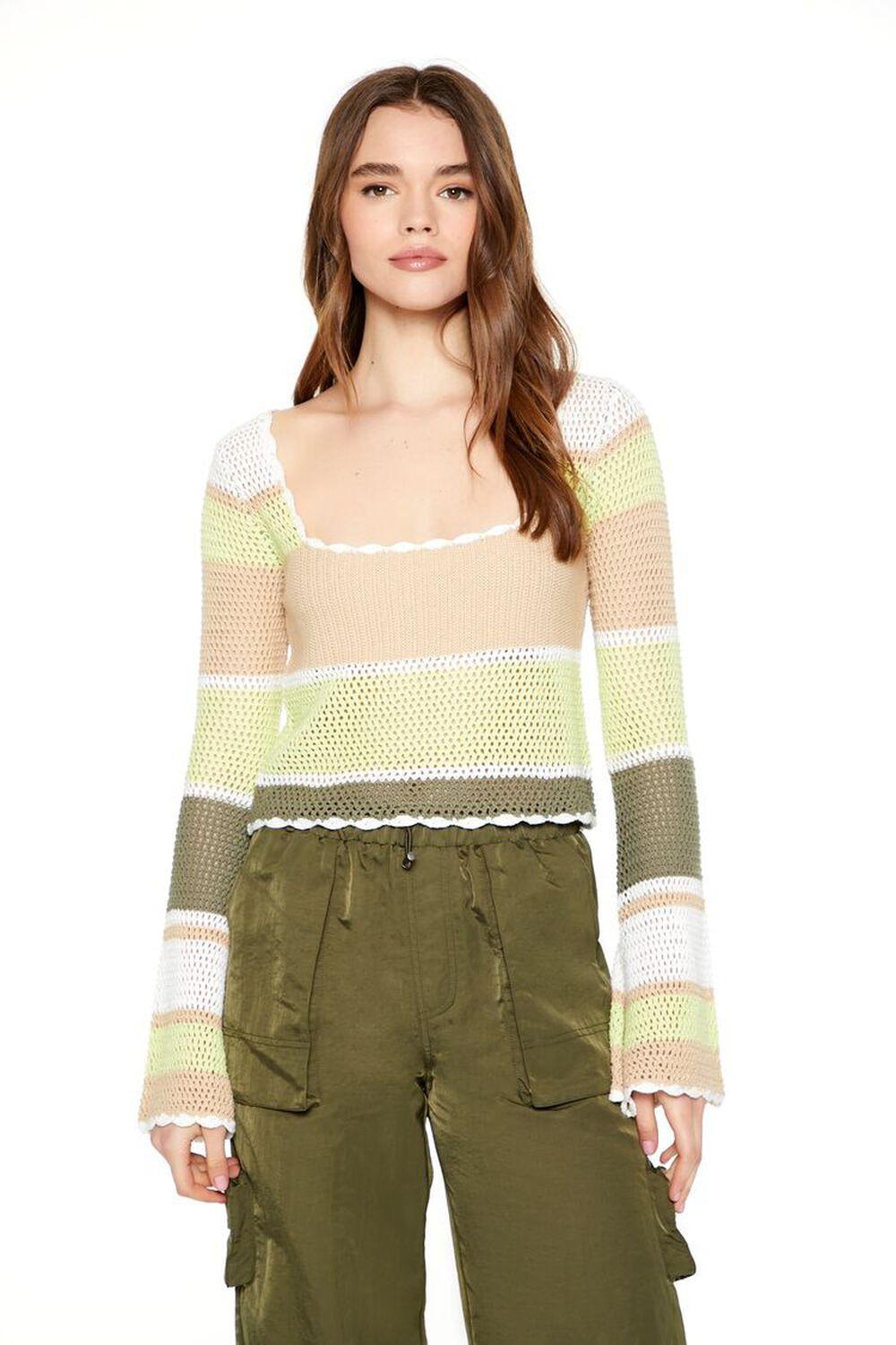 Striped Crochet Sweater | Forever 21 Product Image