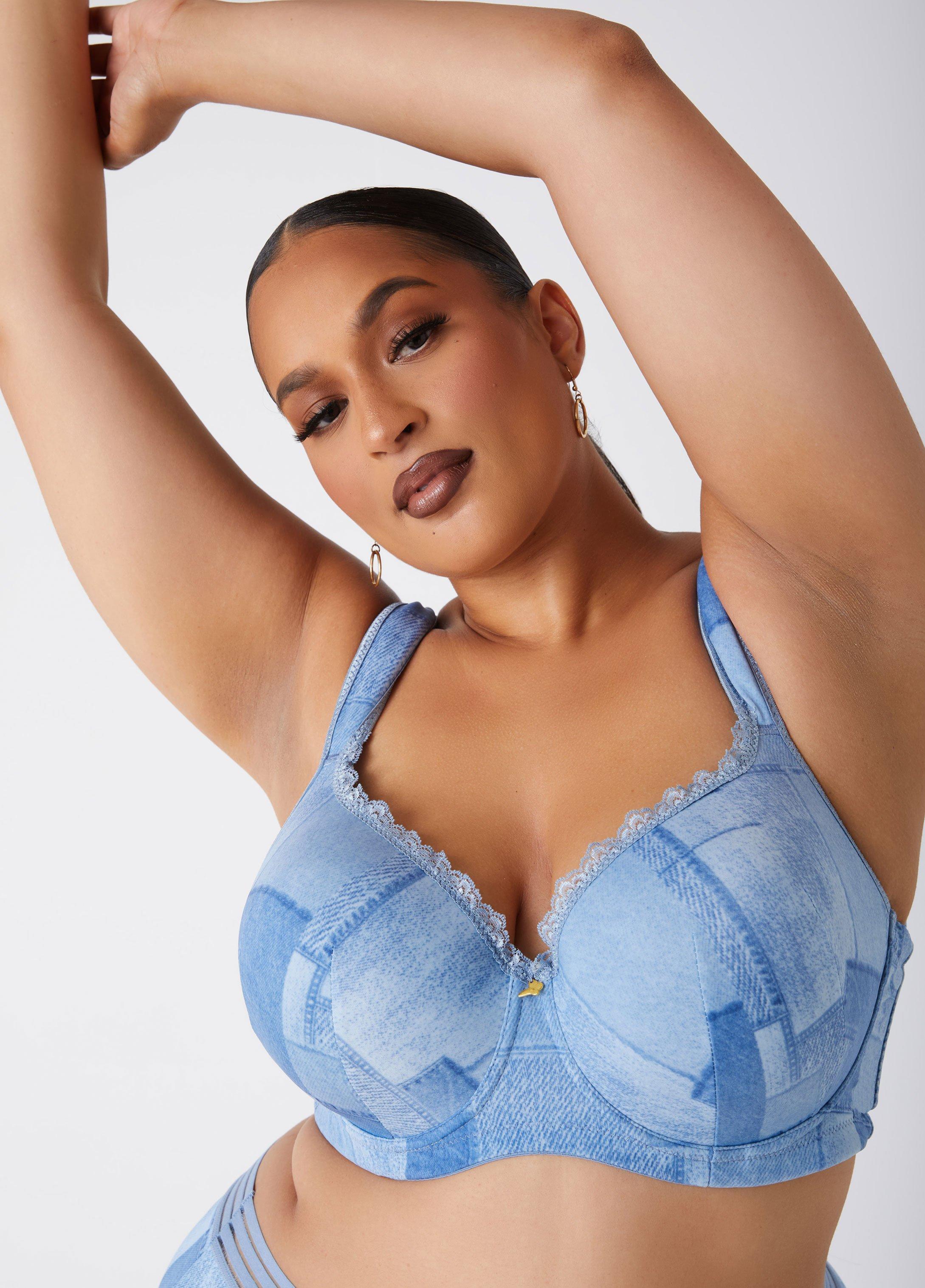 Plus Size Denim Full Coverage Butterfly Bra Ashley Stewart Product Image