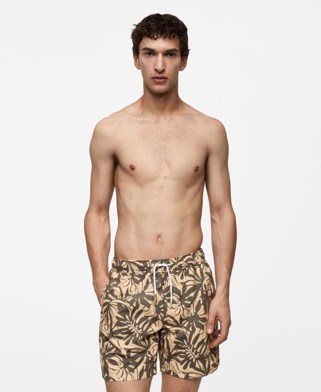 Floral print swimsuit - Men | MANGO USA Product Image