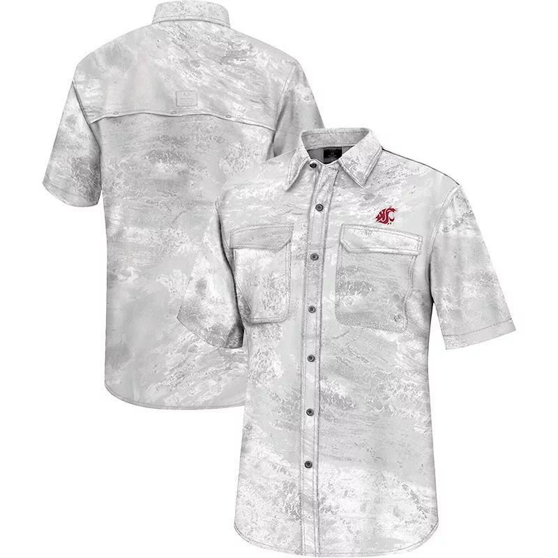 Mens Colosseum White Washington State Cougars Realtree Aspect Charter Full-Button Fishing Shirt Product Image