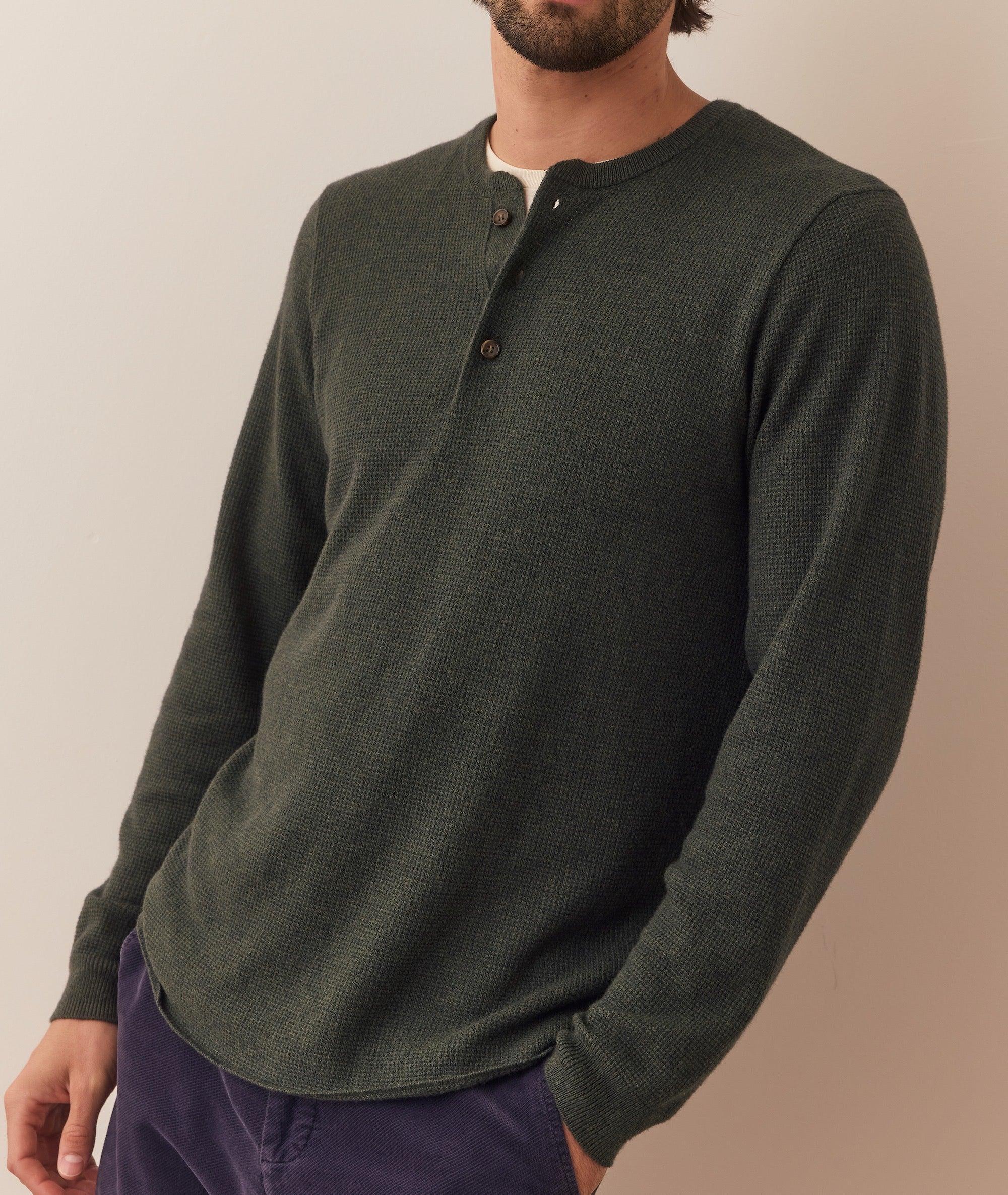 Merino Blend Sweater Henley Product Image