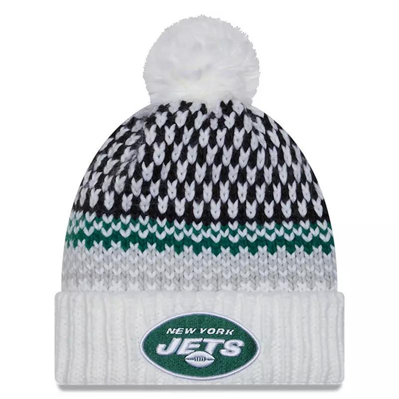 Womens New Era New York Jets 2023 Sideline Cuffed Knit Hat with Pom Product Image