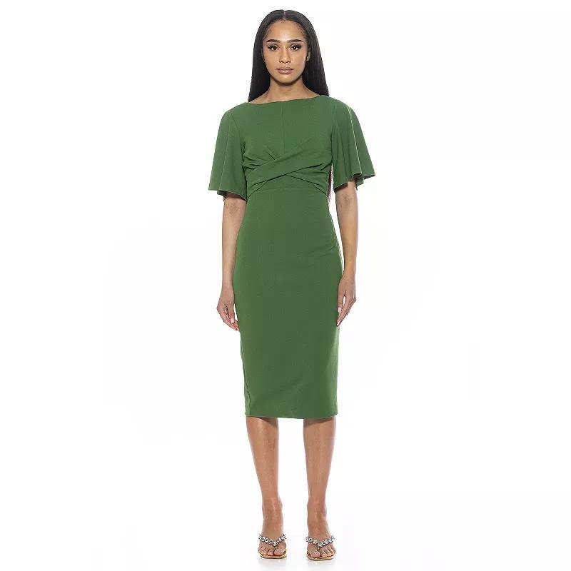 Womens ALEXIA ADMOR Ariah Draped Bodice Flutter Sleeve Sheath Dress Product Image