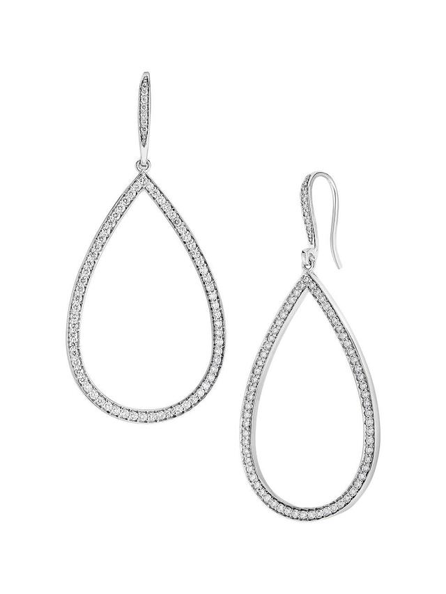 Womens Tiny Treasures 18K White Gold & 1.55 TCW Diamond Teardrop Earrings Product Image