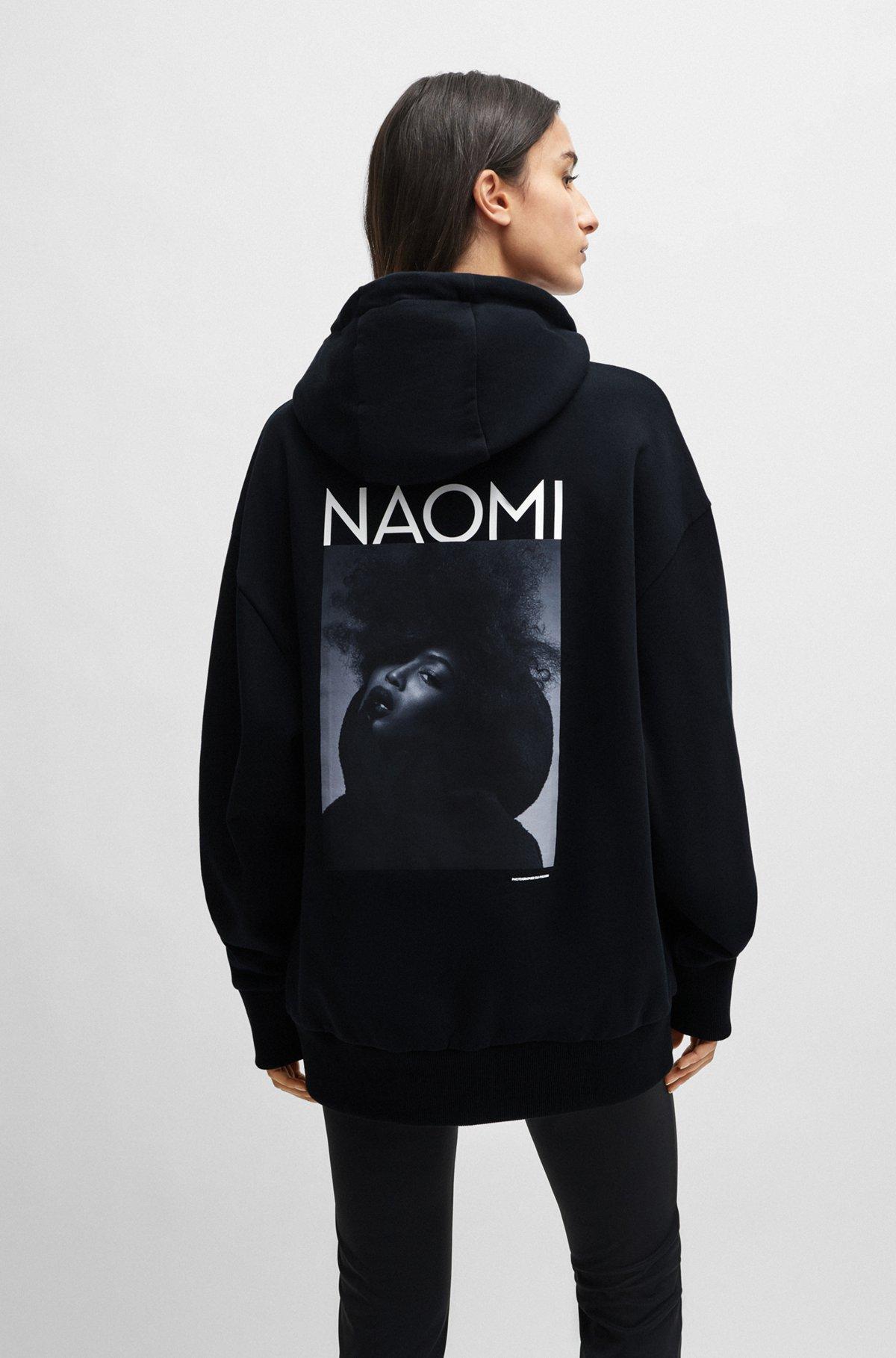 NAOMI x BOSS cotton-terry sweatshirt with ribbed trims Product Image