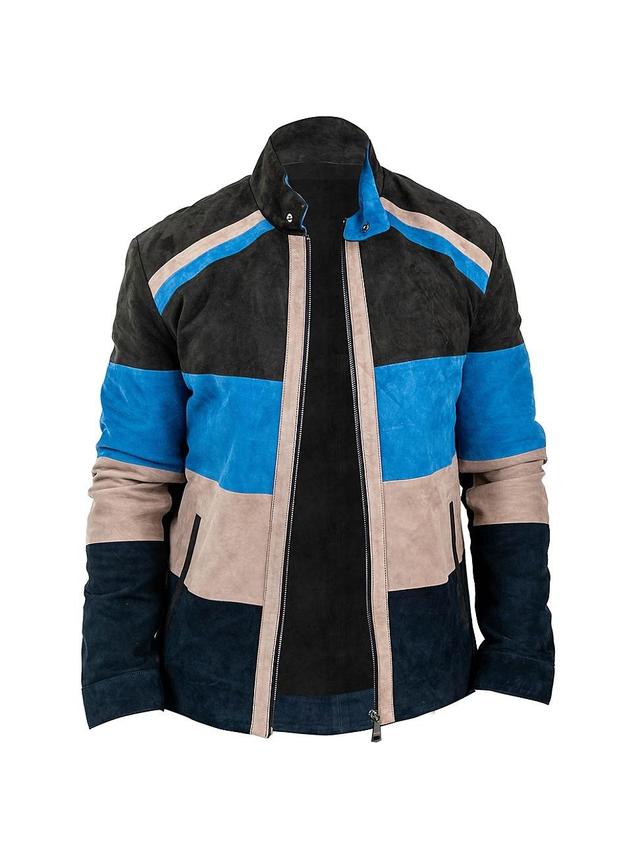 Mens Leather Multi Panels Jacket Product Image