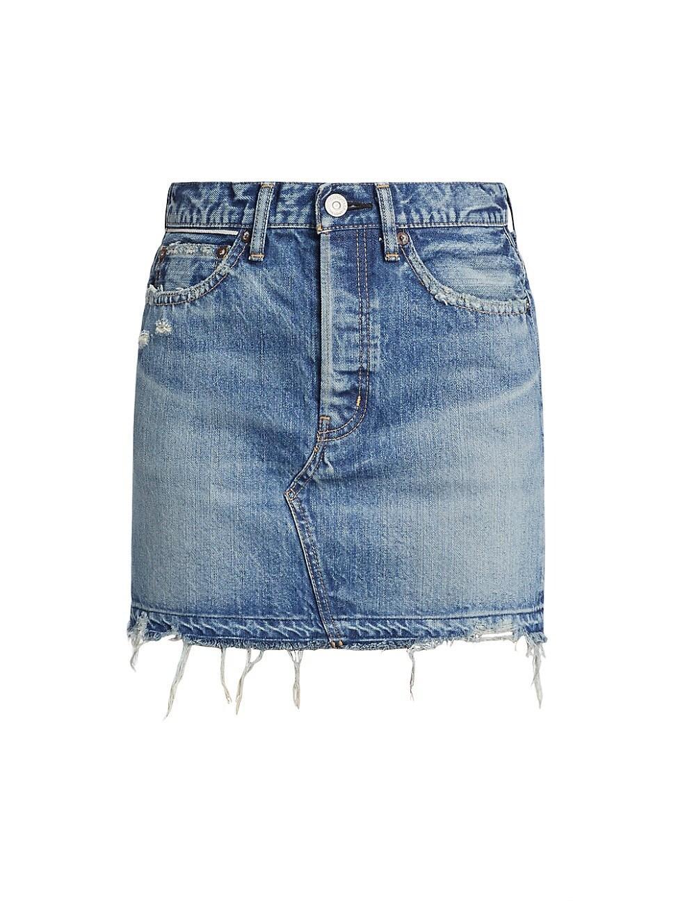 Womens Lincoya Distressed Denim Miniskirt Product Image