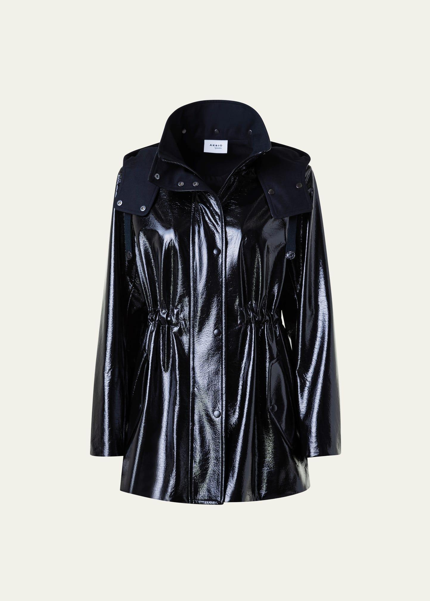 Akris punto Faux Leather Hooded Jacket Product Image