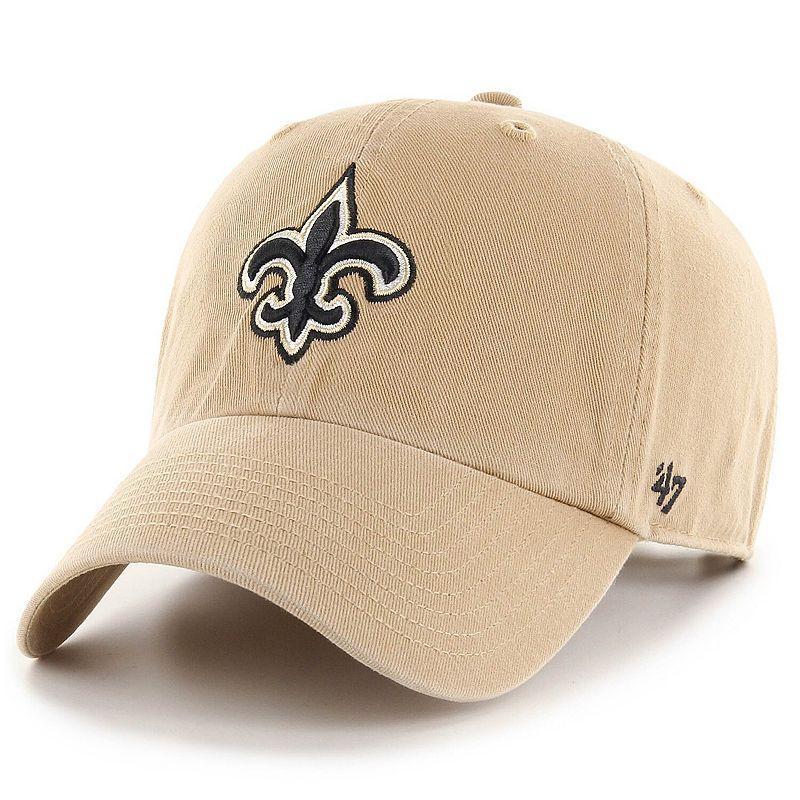 Mens 47 Khaki New Orleans Saints Secondary Clean Up Adjustable Hat Product Image