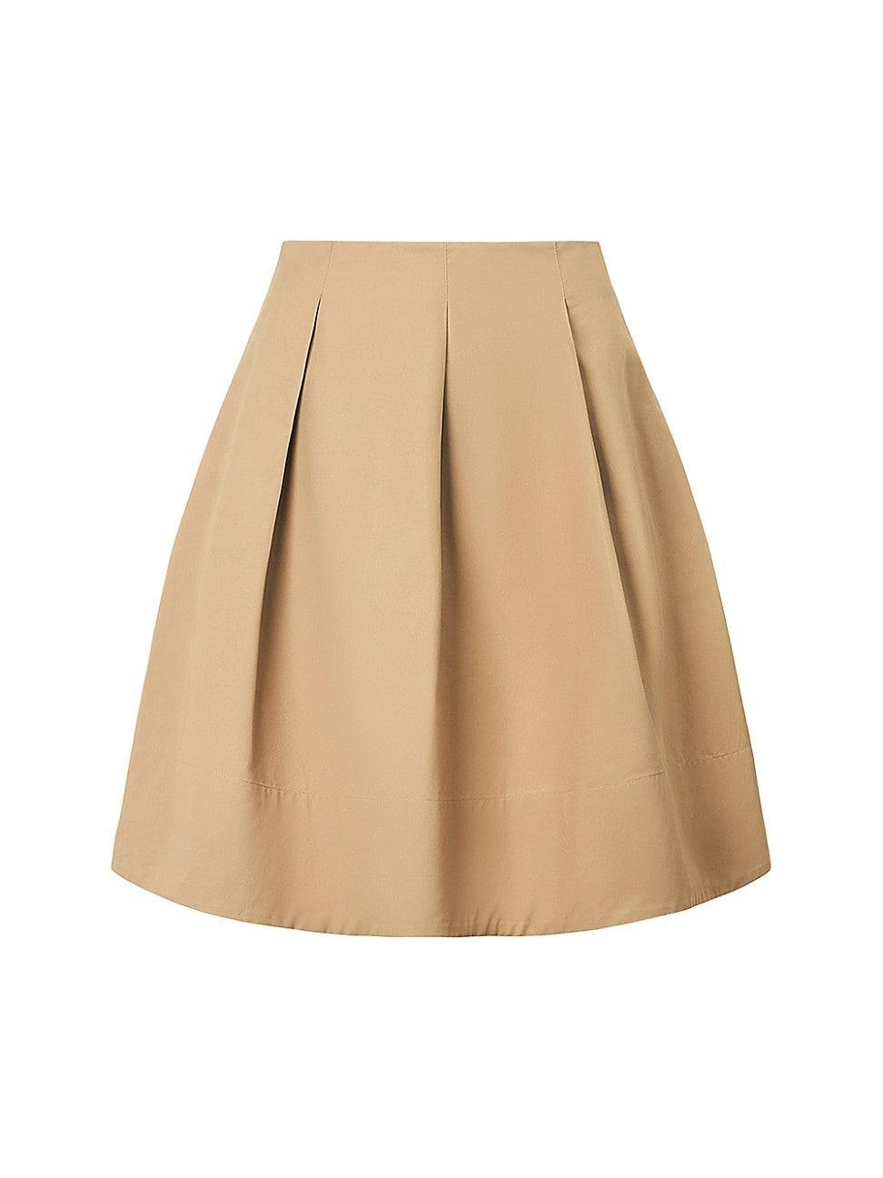 Womens London Cotton Pleated Skirt Product Image