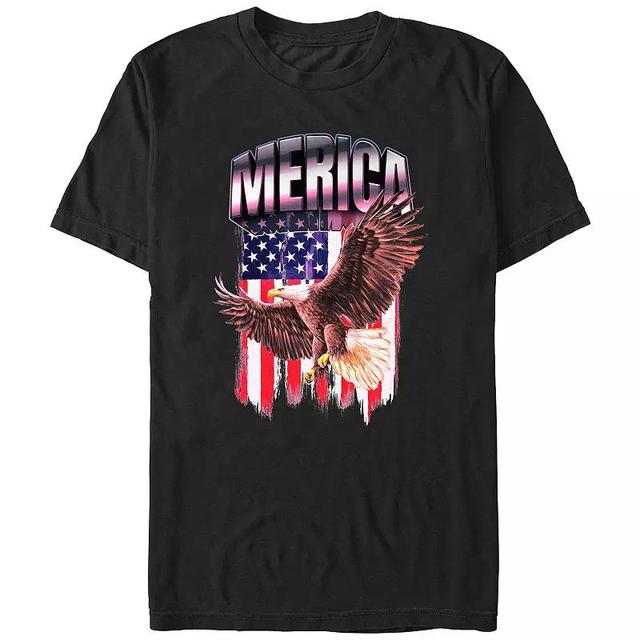 Big & Tall Miscellaneous Merica Eagle Flag Graphic Tee, Mens Product Image