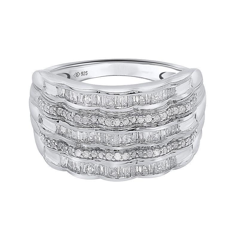 Sterling Silver 1/2 Carat T.W. Diamond Layer Ring, Womens Silver Tone Product Image