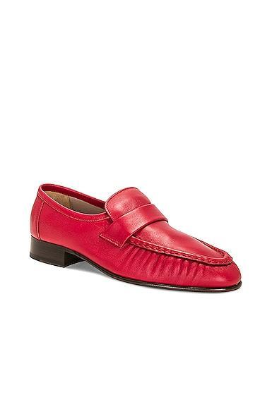 The Row Soft Loafer in Red Product Image