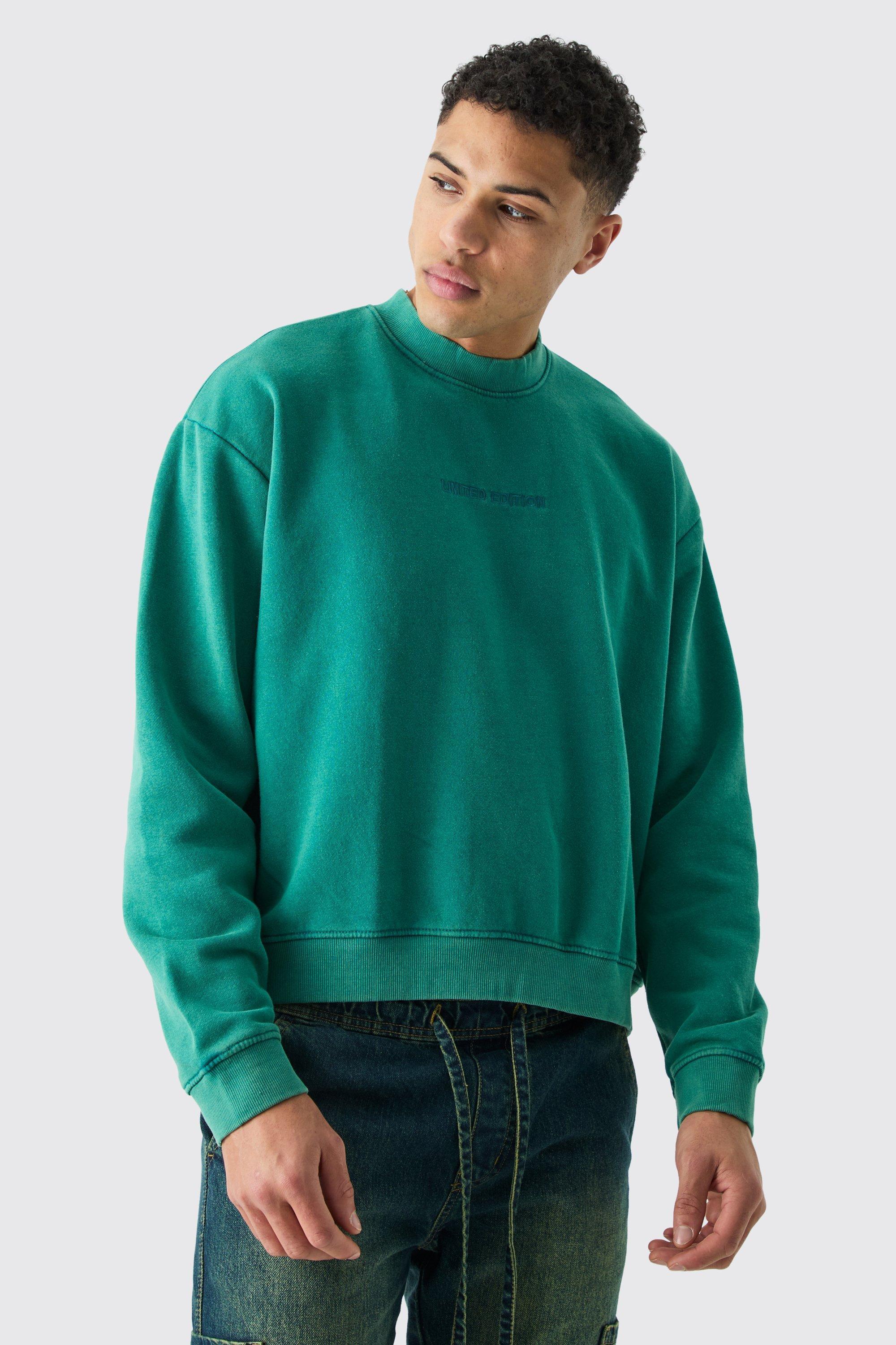 Oversized Limited Boxy Washed Sweatshirt | boohooMAN USA Product Image