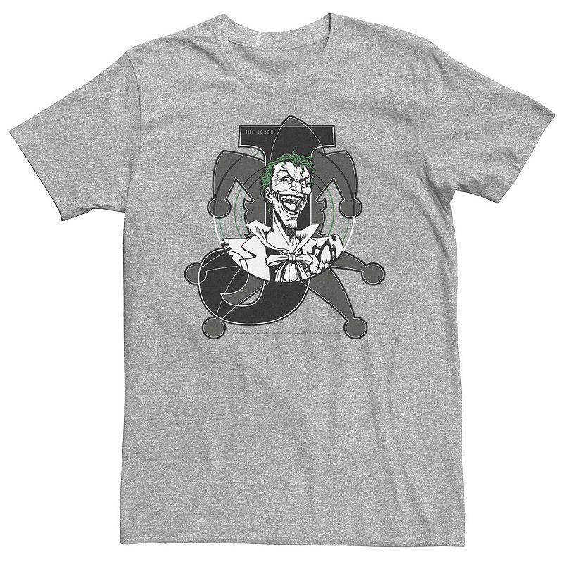 Big & Tall DC Comics Joker Card Laughing Poster Tee, Mens Athletic Grey Product Image