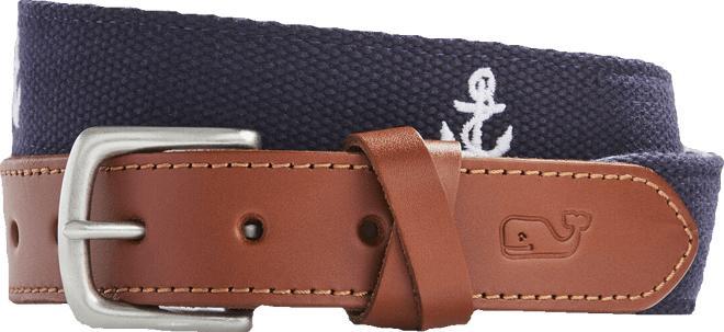 Roped Anchor Embroidered Canvas Club Belt Product Image