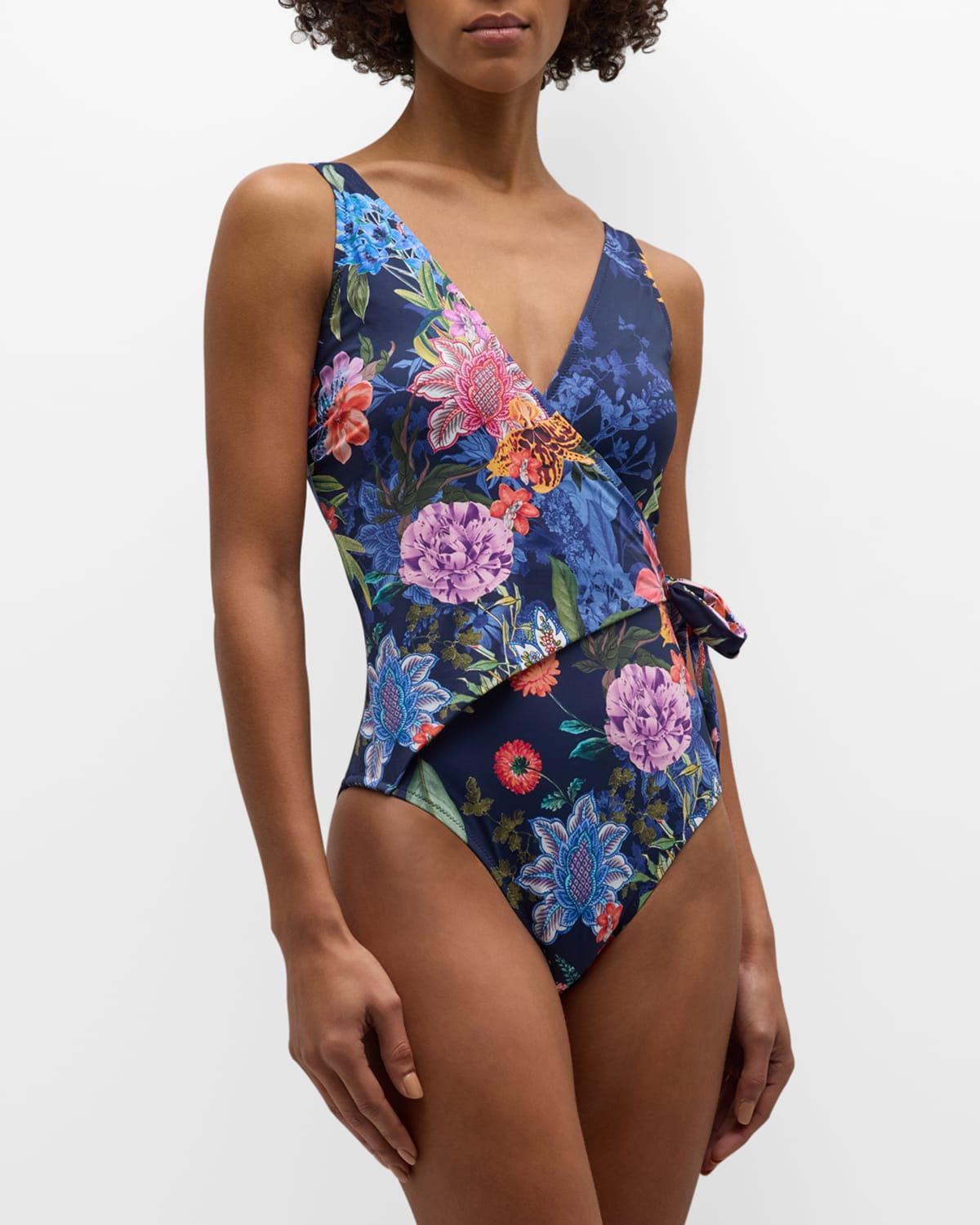 Neon Jungle Wrap One-Piece Swimsuit Product Image