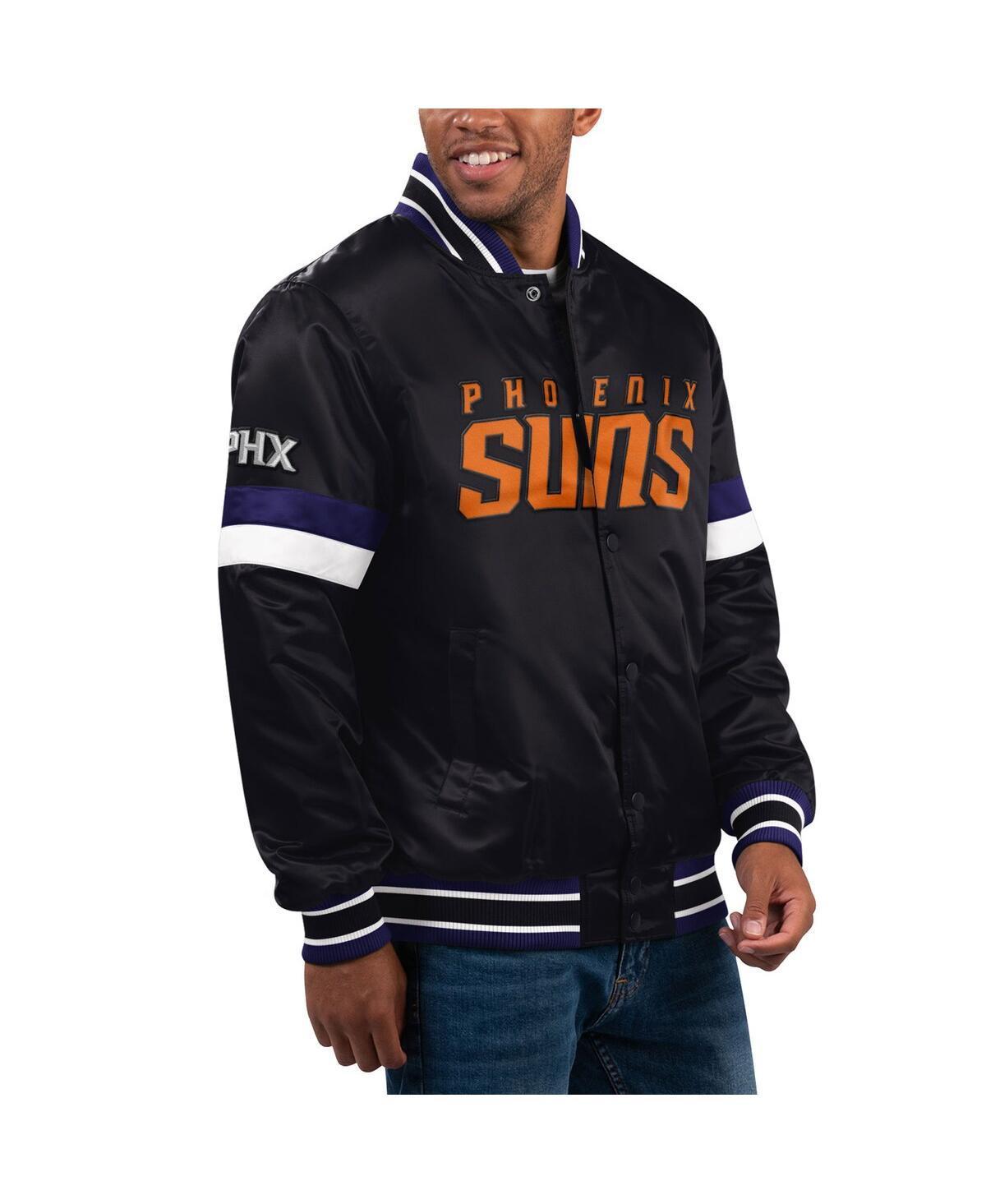 Mens Starter Black Phoenix Suns Home Game Satin Full-Snap Varsity Jacket Product Image