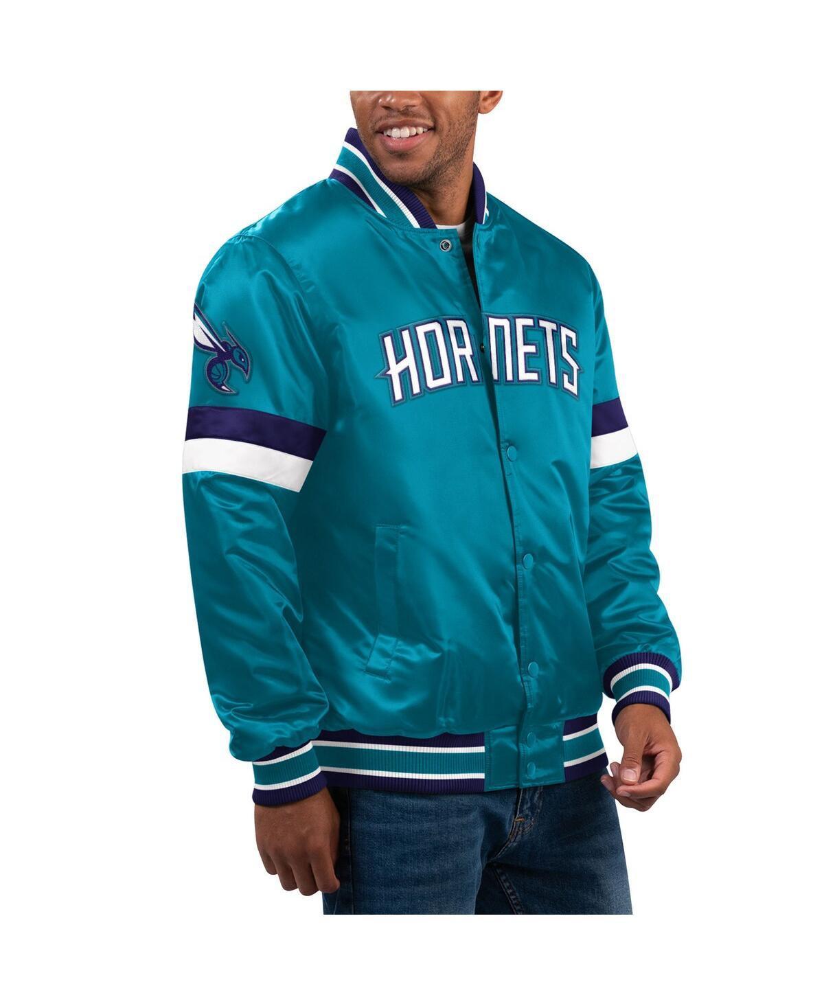 Mens Starter Teal Charlotte Hornets Home Game Satin Full-Snap Varsity Jacket Product Image