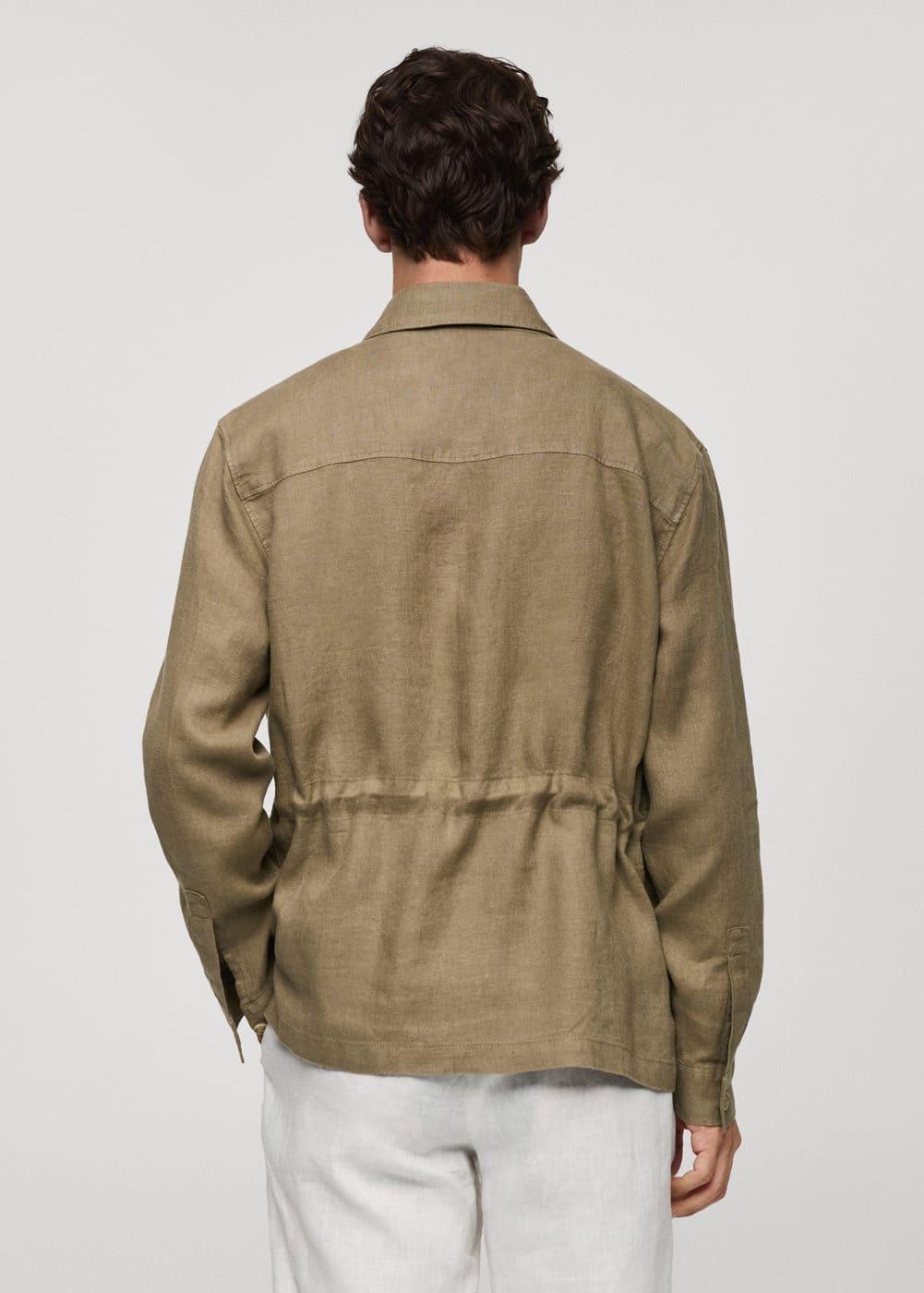 Mango Mens Linen Pockets Detail Overshirt Product Image