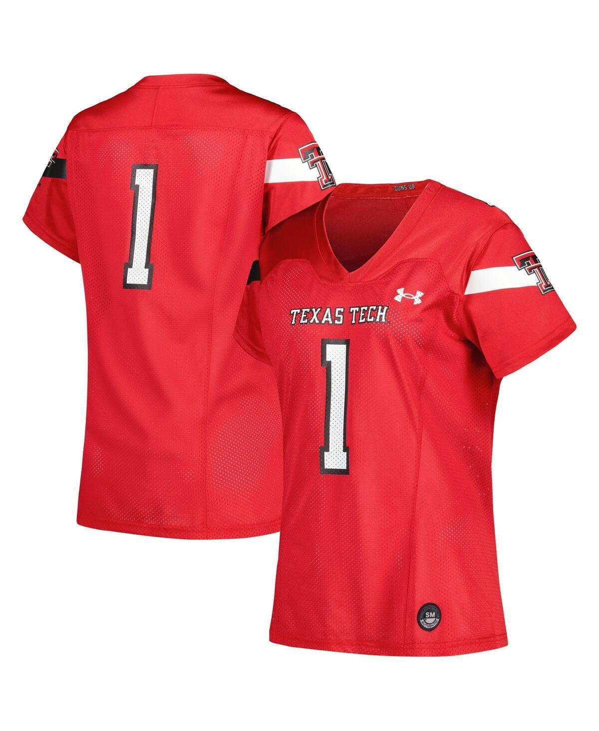 Womens Under Armour #1 Red Texas Tech Red Raiders Replica Football Jersey - Red Product Image