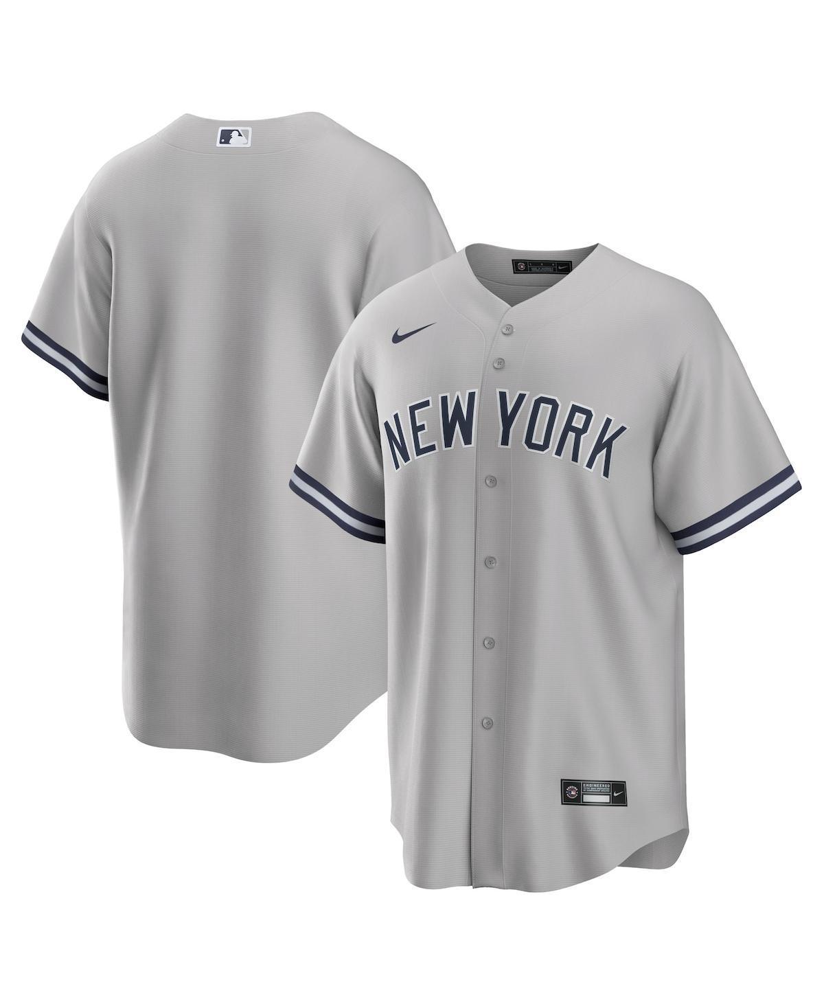 Nike Mens New York Yankees Big Tall Road Replica Team Jersey - Gray Product Image