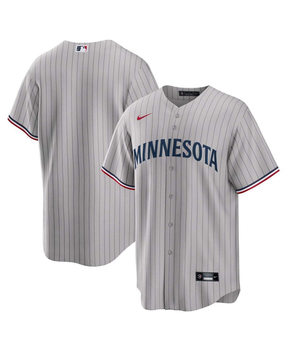 Mens Nike Gray Minnesota Twins Road Replica Team Jersey Product Image