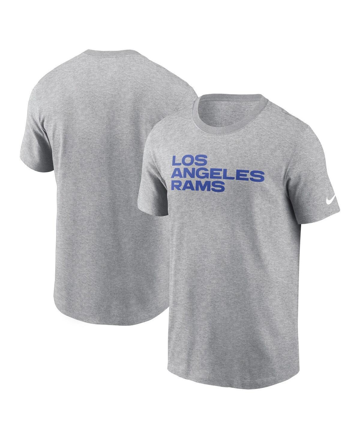 Nike Mens Heather Gray Los Angeles Rams Primetime Wordmark Essential T-Shirt Product Image