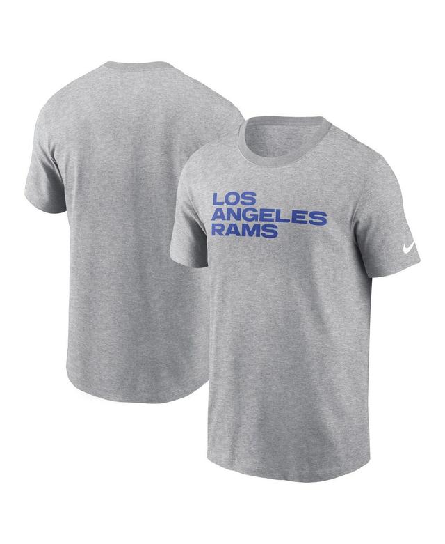 Nike Mens Heather Gray Los Angeles Rams Primetime Wordmark Essential T-Shirt Product Image