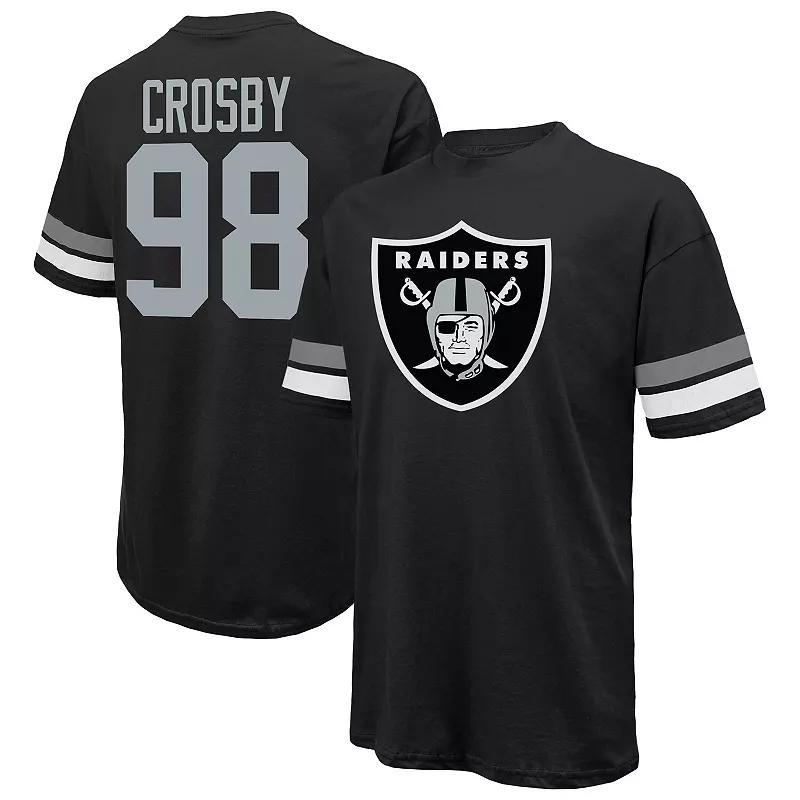 Mens Majestic Threads Maxx Crosby Black Las Vegas Raiders Name & Number Oversize Fit T-Shirt Product Image