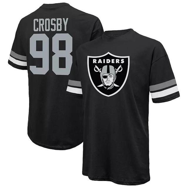 Mens Majestic Threads Maxx Crosby Black Las Vegas Raiders Name & Number Oversize Fit T-Shirt Product Image