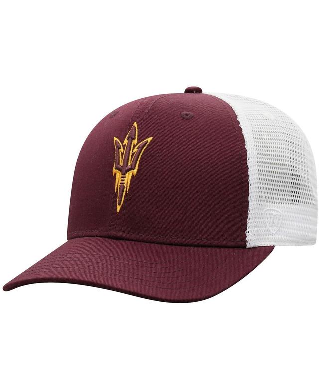 Mens Top of the World Maroon/White Arizona State Sun Devils Trucker Snapback Hat Product Image