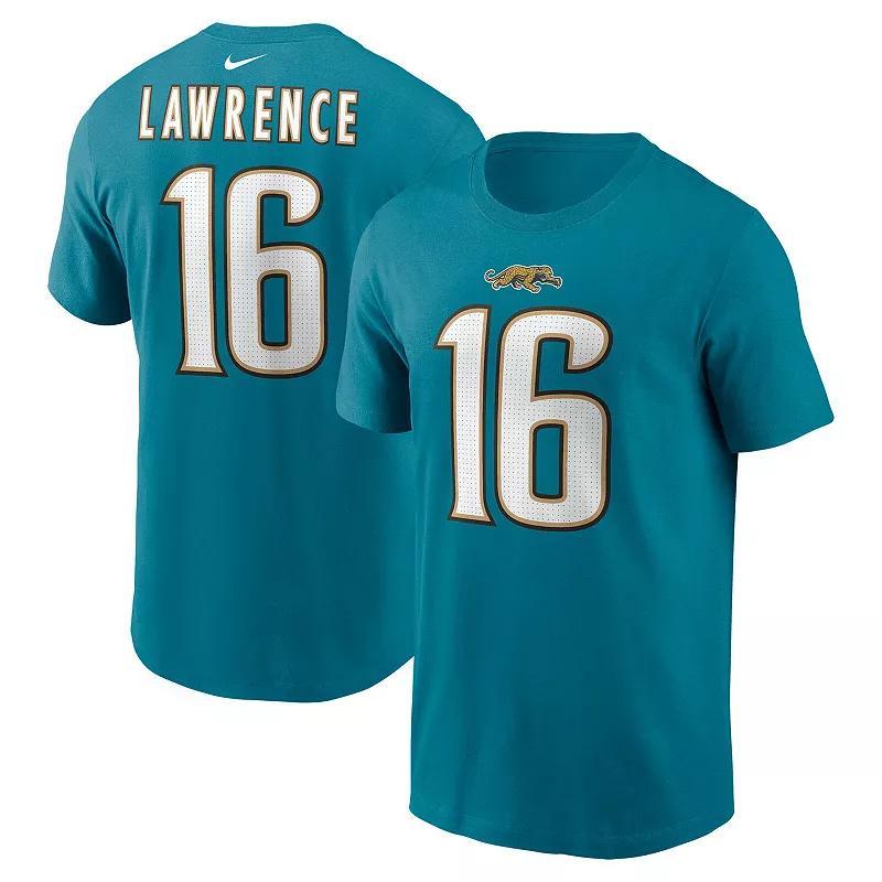 Mens Nike Trevor Lawrence Teal Jacksonville Jaguars Throwback Name & Number T-Shirt Product Image