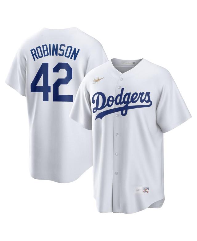 Mens Nike Jackie Robinson White Brooklyn Dodgers Home Cooperstown Collection Player Jersey - White Product Image