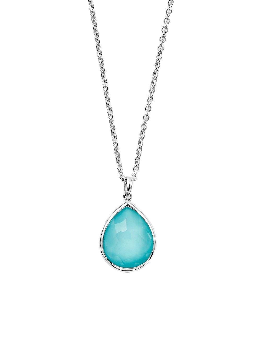 Sterling Silver Rock Candy Turquoise Pendant Necklace Product Image